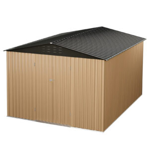 Outdoor Storage Shed,Large Garden Shed,Large Metal Tool Sheds with Slooping Roof and Vents,Updated Reinforced and Lockable Doors