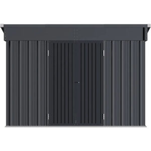 Metal Storage Shed, 6x10FT Storage Shed with Sloped Galvanized Steel Roof, Tool Storages House Sheds with 2 Vents & Double Door