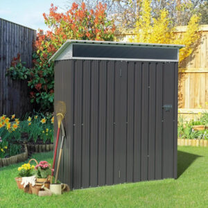 5 x 3 x 6 FT Outdoor Storage Shed Clearance,Metal Garden Shed with Large Window and Lockable Door,Anti-Corrosion Waterproof Shed