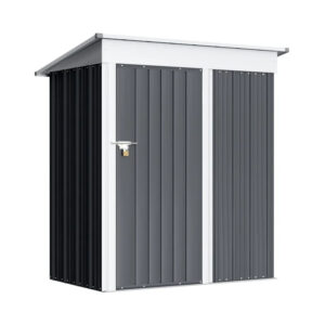 Metal Outdoor Storage Shed Lockable Garden Shed Durable Waterproof Steel Storage Tool Shed with Sloped Roof Design