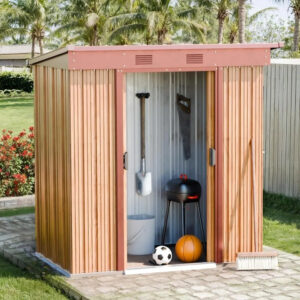 Outdoor Storage Shed 5.3x3.2 Feet, Metal Outdoor Storage Shed, Small Tool Shed with Double Lock Doors and Ventilation Openings