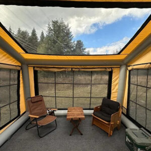 Inflatable camping canvas cotton dome wall tent Oxford cloth house 4-8 people