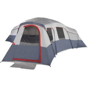 20-Person 4-Room Cabin Tent with 3 Separate Entrances for Camping