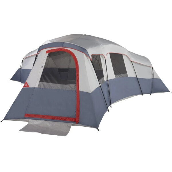20-Person 4-Room Cabin Tent with 3 Separate Entrances for Camping