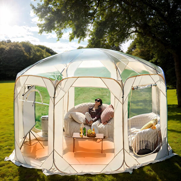 Outdoor Transparent Tent Portable Folding Camping Thickening Tent Starry Sky Bubble House Shade Winter Sunshine Wind/Waterproof