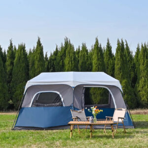 Instant Cabin Tent, 8 Person/12 Person Double Layer Waterproof Windproof Camping Tent Easy Setup with Carry Bag for Family Campi