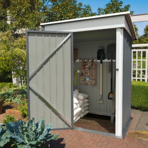 5 x 3 FT Outdoor Storage Metal Garden Shed with Lockable Door Outside Waterproof Tool Shed for Backyard, Patio, Lawn