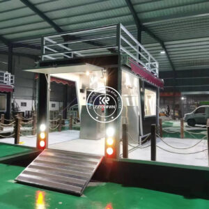 Custom Double Decker Food Truck Usa Foldable House 2 Story Salad Bar Container Coffee Shop Food Trailers Fully Equipped Kitchen