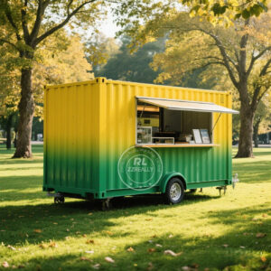 Customized Street Pop-up Cafe Food Truck Customized Coffee Shop Container Restaurant With Kitchen Container Truck Cafe