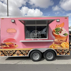 USA Standard Food Truck With Full Kitchen Street Ice Cream Cart Pizza Snack Cart Concession Food Trailer