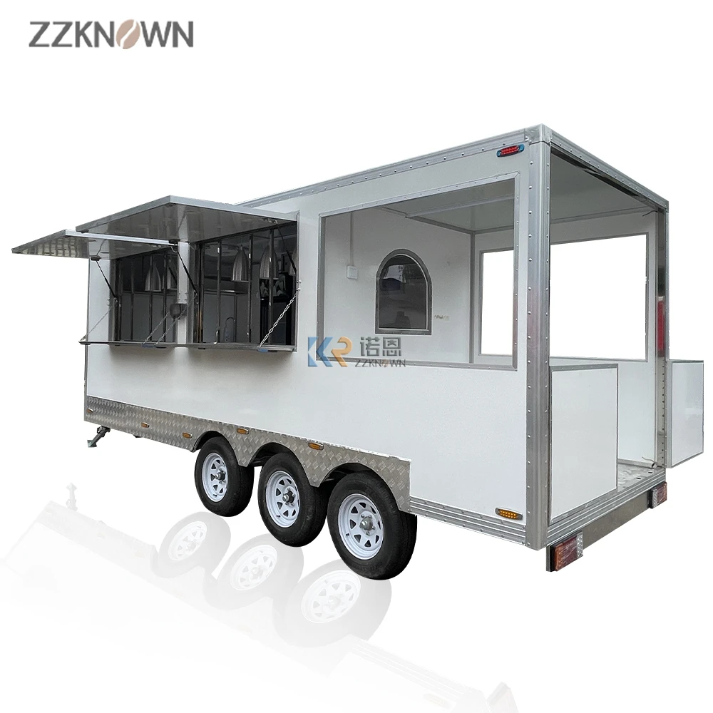 DOT CE Approved Food Truck New Arrival Outdoor Kitchen Fast Food Trailer With Balcony Mobile Food Cart For Sale Europe
