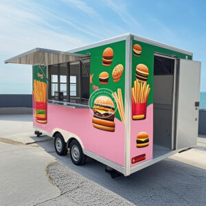 2025 Mobile Crepe Burger Van Street Fried Chicken Soft Serve Ice Cream Vendor Food Truck Trailer Cart