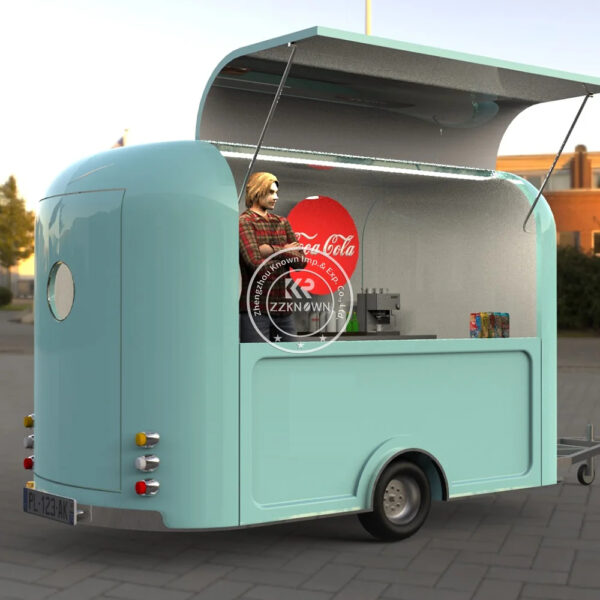 2025 Stainless Steel Airstream Mobile Food Trailer Ice Cream Snacks Food Trucks Fully Equipped Hot Dog Food Trailer Cart