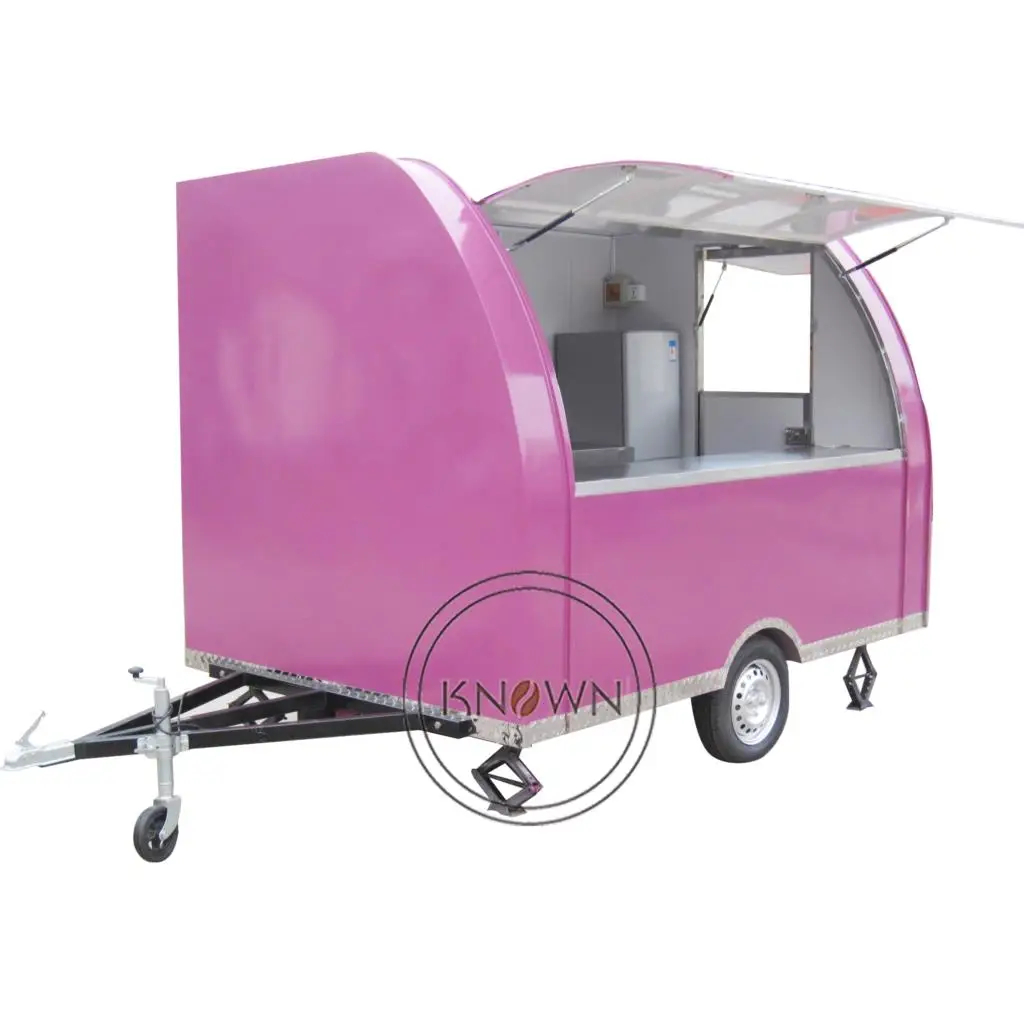 OEM multifunctional commercial 2.9m long food trucks mobile food trailer with 2 big wheels