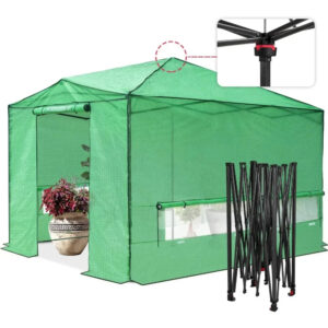 12x8 Portable Large Walk-in Greenhouse Instant Pop-up Fast Setup Indoor Outdoor Plant Gardening Green House Canopy, Greenhouse