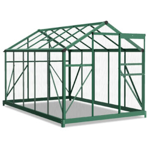 6x10ft Green Hybrid Polycarbonate Greenhouse - Durable UV for Plants