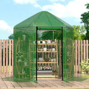 Greenhouses for Outdoors, Heavy-Duty Green House for Outside, Walk in Winter Greenhouse with 180g Double Layer PE Cover, Ground