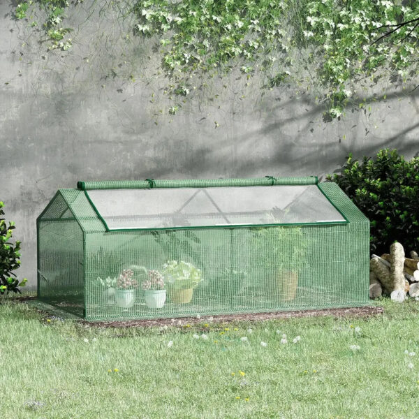 Mini Greenhouse Portable Hot House w/ Windows Outdoor Indoor, 71&quote;x36&quote;x28&quote; Green